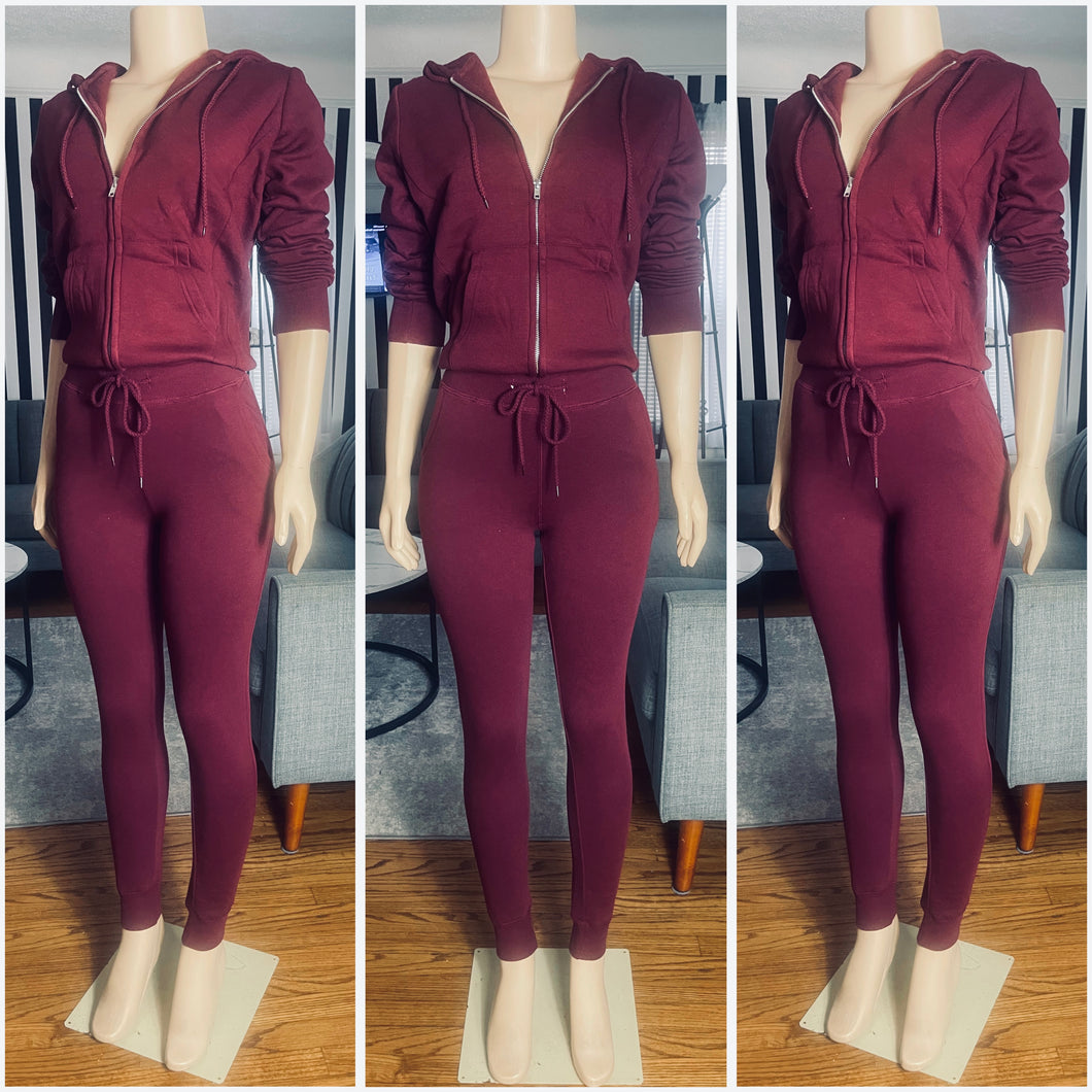 You Favorite Jogger Set (Burgundy)